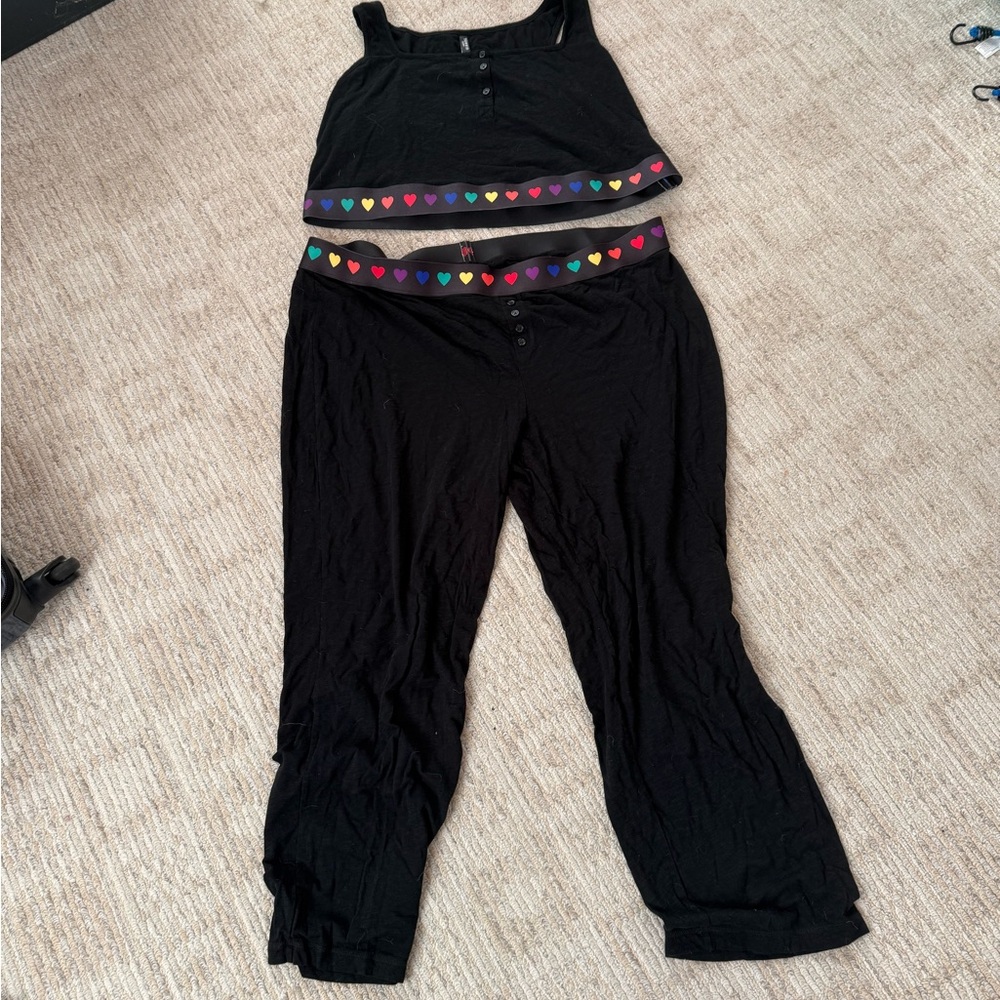 Torrid Pride Bra/Pant Set with Colorful Heart Details